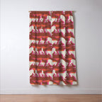 Horses in red Window Curtain Gallery Image 3