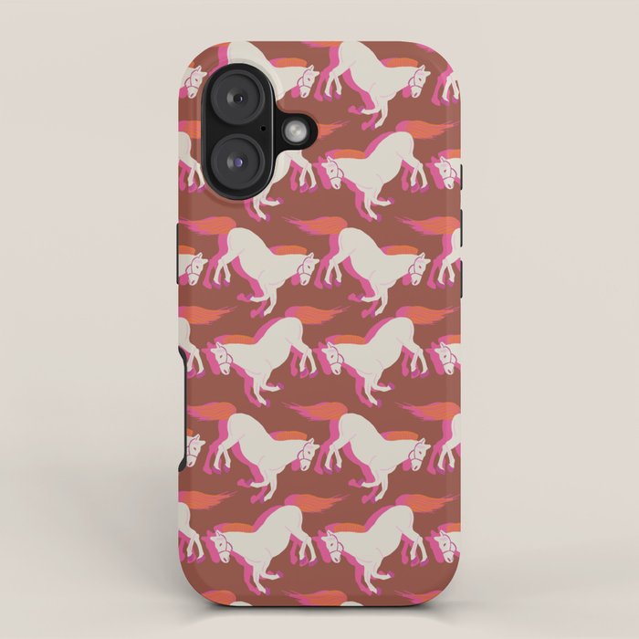 Horses in red iPhone Case Gallery Image 1