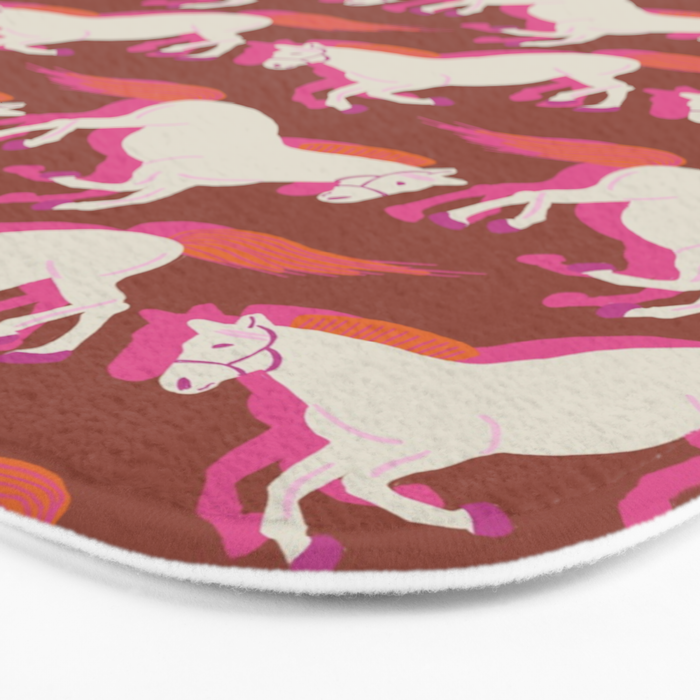 Horses in red Bath Mat Gallery Image 3