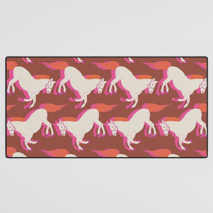 Horses in red Desk Mat Gallery Image 3