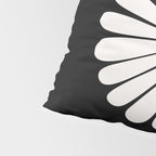 Retro Daisy Abstract II Black and White Bold Floral Pillow Sham Gallery Image 4