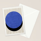 Circle Navy Blue Stripes Stationery Card Gallery Image 2