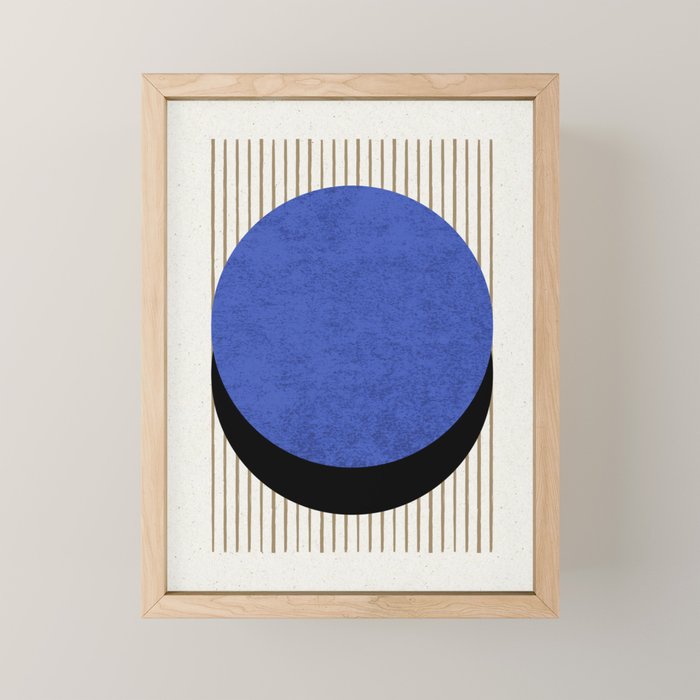 Circle Navy Blue Stripes Mini Art Print Gallery Image 1