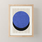 Circle Navy Blue Stripes Mini Art Print Gallery Image 1