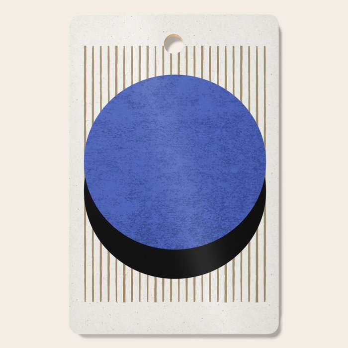 Circle Navy Blue Stripes Cutting Board Gallery Image 1