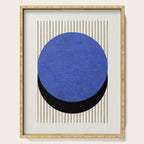 Circle Navy Blue Stripes Serving Tray Gallery Image 1