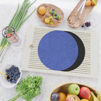 Circle Navy Blue Stripes Cutting Board Gallery Image 2