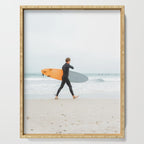 Beach - Surfer - Ocean - Minimal - Sea - Travel photography Serving Tray Gallery Image 1