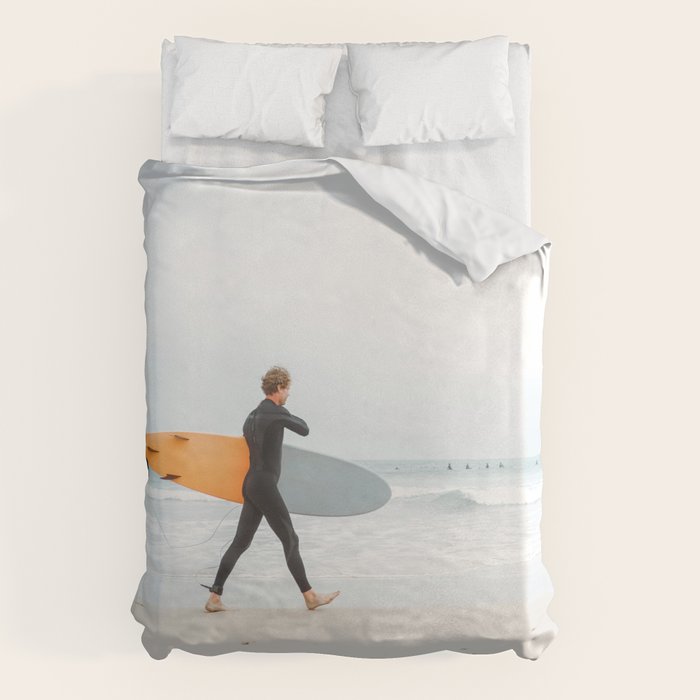 Beach - Surfer - Ocean - Minimal - Sea - Travel photography Duvet Cover Gallery Image 6