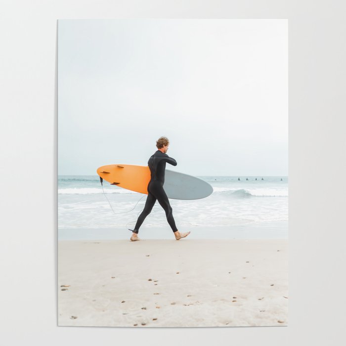 Beach - Surfer - Ocean - Minimal - Sea - Travel photography Poster Gallery Image 4