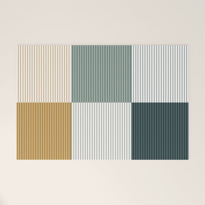 Color Block Line Pattern II Welcome Mat Gallery Image 1