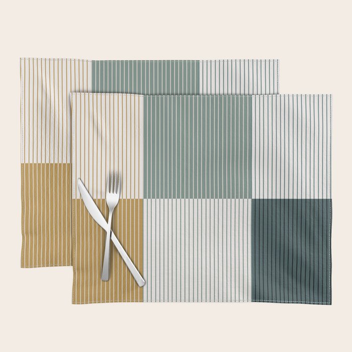Color Block Line Pattern II Placemat Gallery Image 1