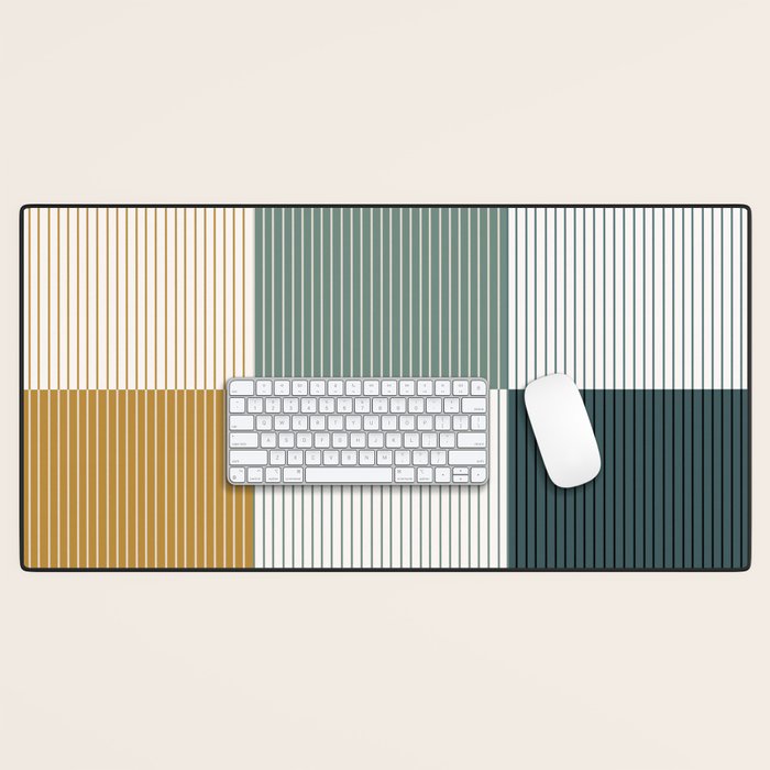 Color Block Line Pattern II Desk Mat Gallery Image 1