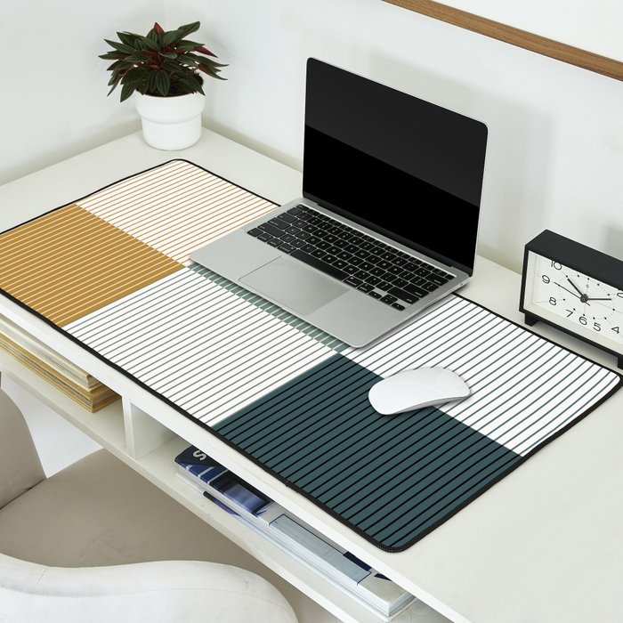 Color Block Line Pattern II Desk Mat Gallery Image 2