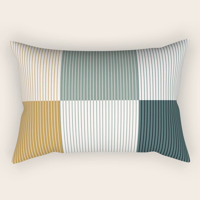 Color Block Line Pattern II Rectangular Pillow Gallery Image 2