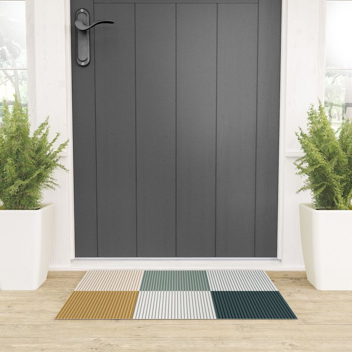 Color Block Line Pattern II Welcome Mat Gallery Image 3