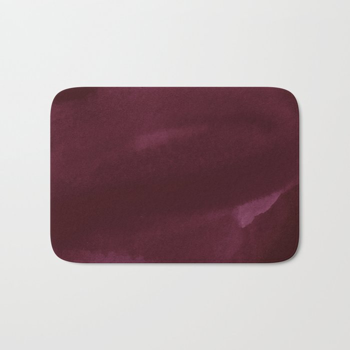 Abstract modern dark burgundy watercolor Bath Mat Gallery Image 1