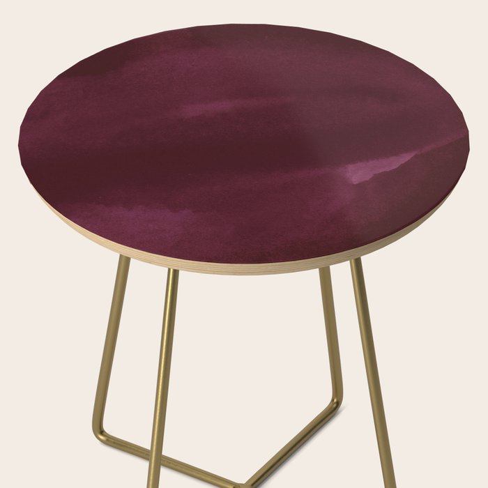 Abstract modern dark burgundy watercolor Side Table Gallery Image 2