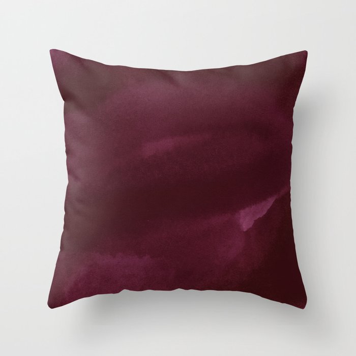 Abstract modern dark burgundy watercolor Throw Pillow Gallery Image 6