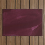 Abstract modern dark burgundy watercolor Outdoor Rug Gallery Image 1
