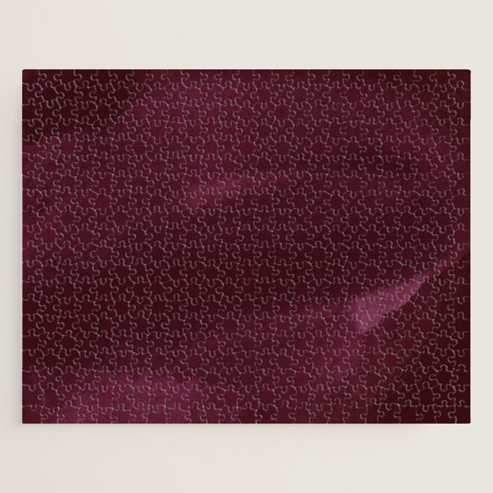 Abstract modern dark burgundy watercolor Jigsaw Puzzle Gallery Image 1