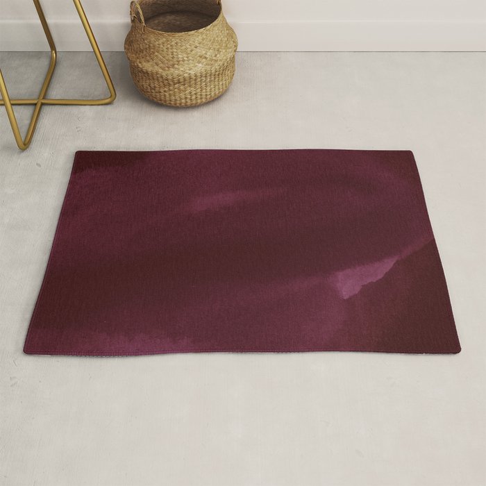 Abstract modern dark burgundy watercolor Rug Gallery Image 1