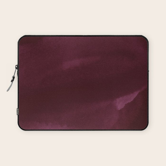 Abstract modern dark burgundy watercolor Laptop Sleeve Gallery Image 1