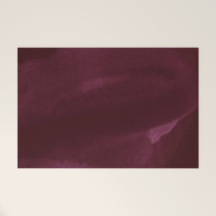 Abstract modern dark burgundy watercolor Welcome Mat Gallery Image 1
