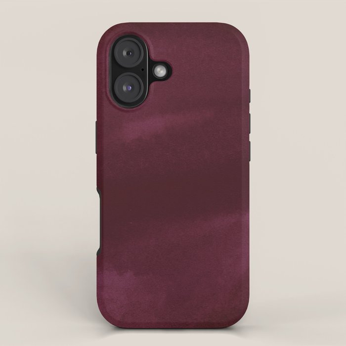 Abstract modern dark burgundy watercolor iPhone Case Gallery Image 1