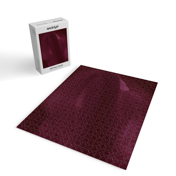 Abstract modern dark burgundy watercolor Jigsaw Puzzle Gallery Image 2