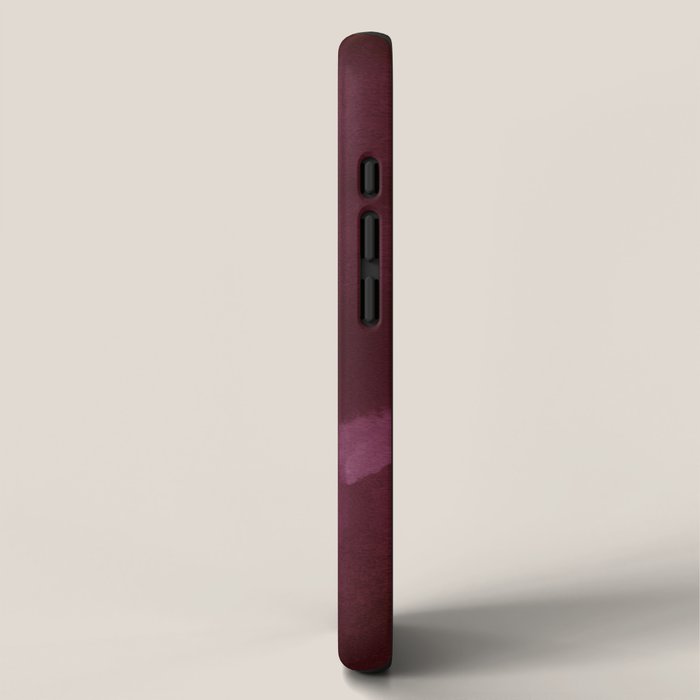 Abstract modern dark burgundy watercolor iPhone Case Gallery Image 2