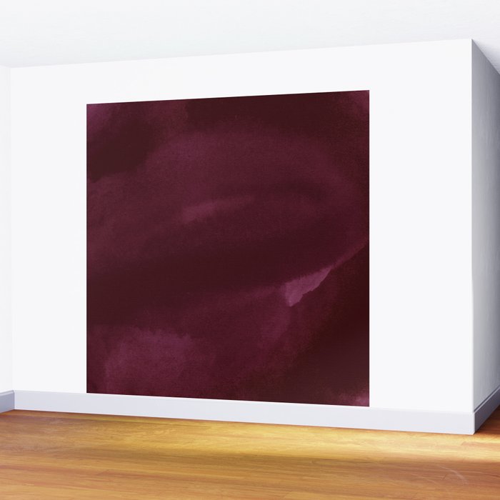 Abstract modern dark burgundy watercolor Wall Mural Gallery Image 2
