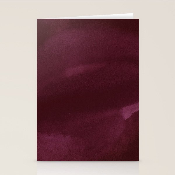 Abstract modern dark burgundy watercolor Stationery Card Gallery Image 2