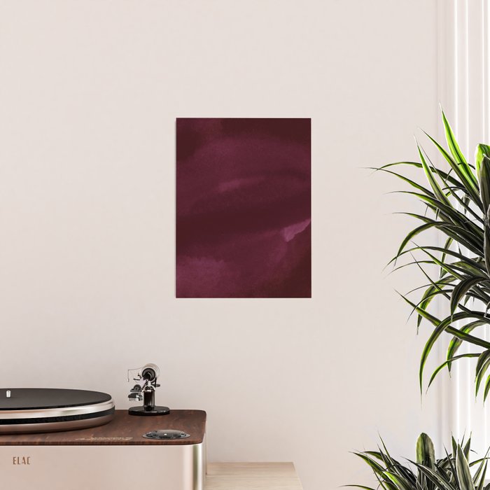 Abstract modern dark burgundy watercolor Poster Gallery Image 2