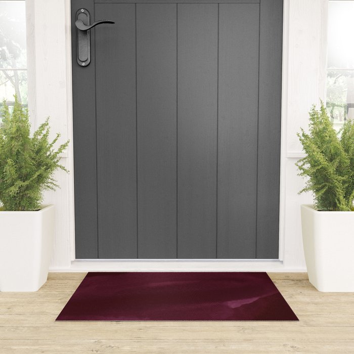 Abstract modern dark burgundy watercolor Welcome Mat Gallery Image 3