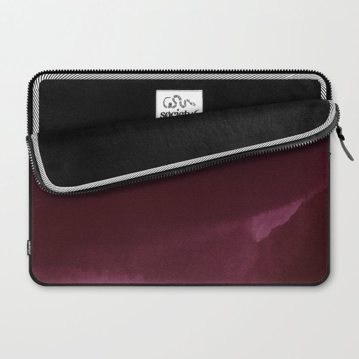 Abstract modern dark burgundy watercolor Laptop Sleeve Gallery Image 2