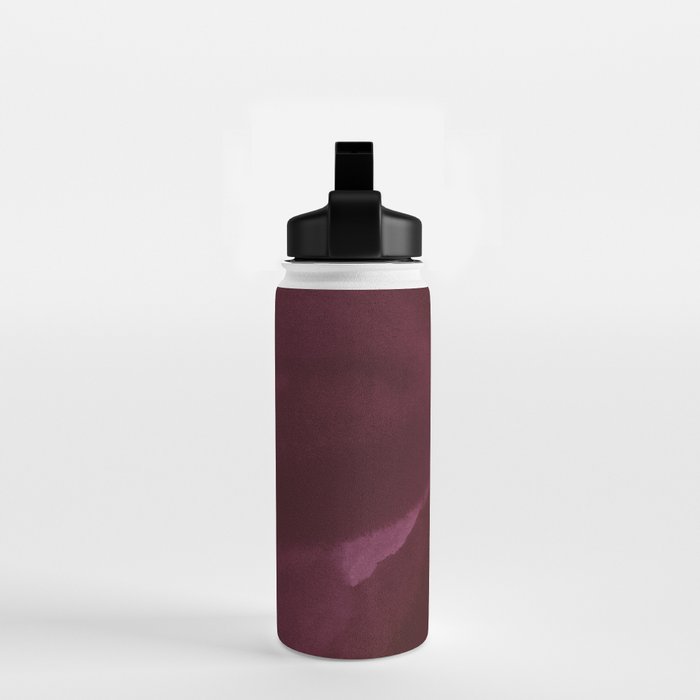 Abstract modern dark burgundy watercolor Water Bottle Gallery Image 2