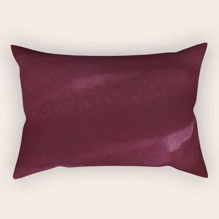 Abstract modern dark burgundy watercolor Rectangular Pillow Gallery Image 1