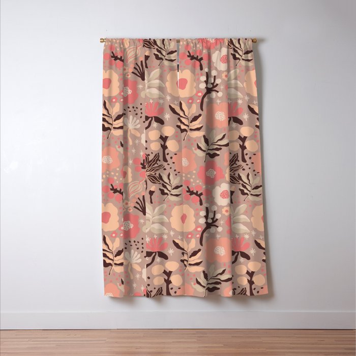 Peach blooming Window Curtain Gallery Image 3