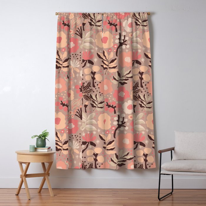 Peach blooming Window Curtain Gallery Image 1