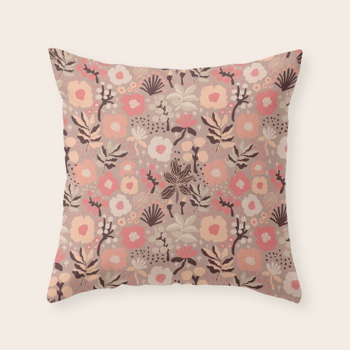 Peach blooming Throw Pillow Gallery Image 6