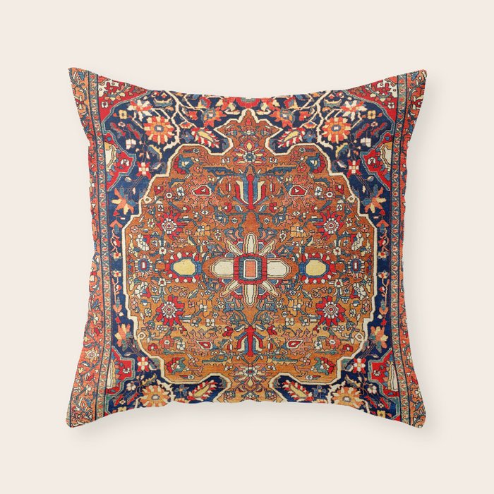 Sarough Farahan Arak West Persian Rug Print Throw Pillow Gallery Image 6