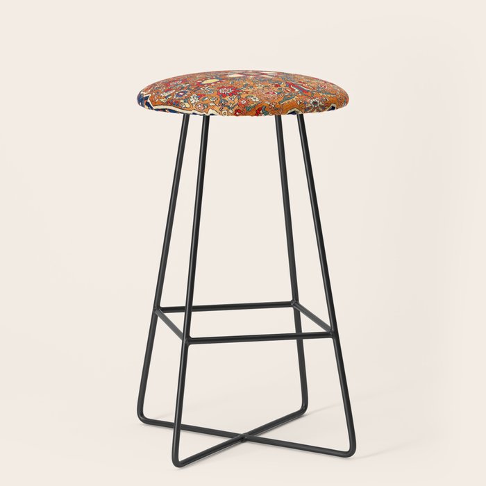 Sarough Farahan Arak West Persian Rug Print Stool Gallery Image 1