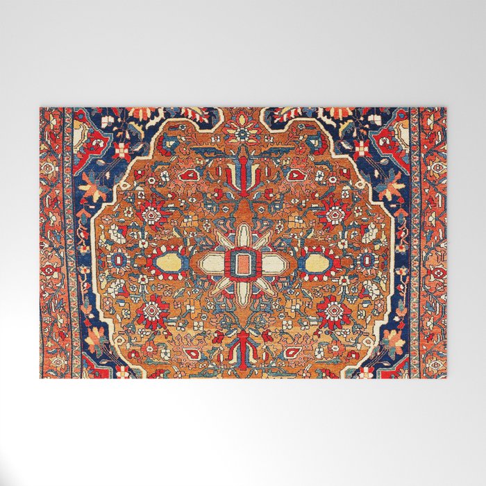 Sarough Farahan Arak West Persian Rug Print Welcome Mat Gallery Image 1