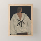  portrait of a woman in an embroidered shirt on a dark background Mini Art Print Gallery Image 1