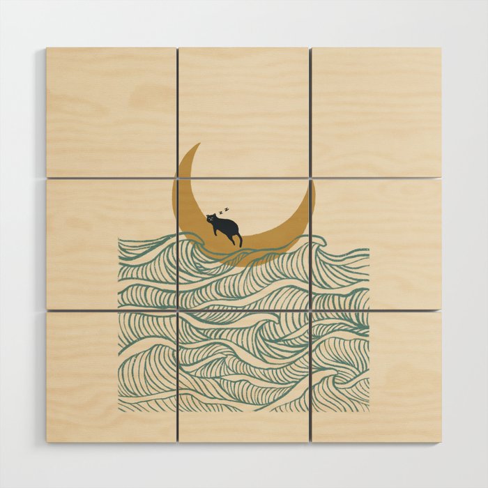 Good Night Meow 1 Wood Wall Art Gallery Image 1