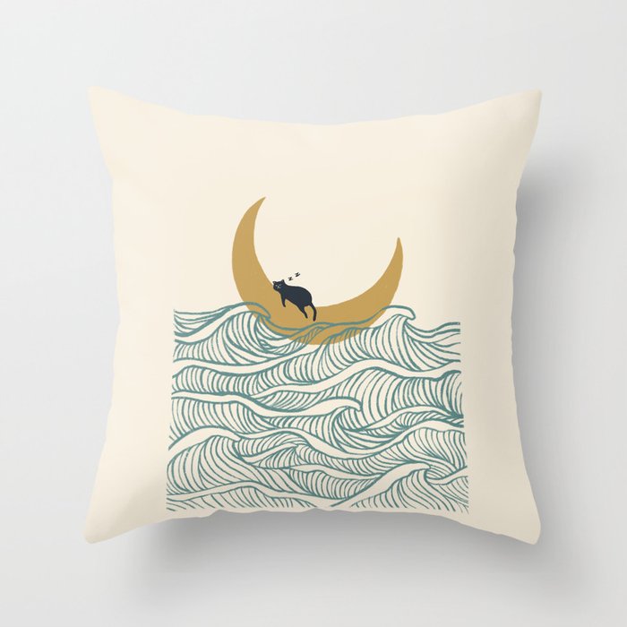 Good Night Meow 1 Throw Pillow Gallery Image 6