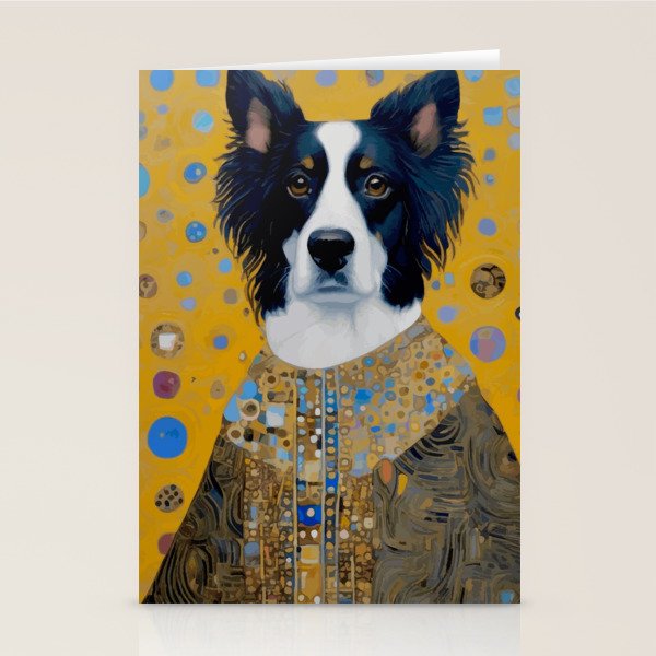 Gustav Klimt Style Dog in a Ceremonial Robe Stationery Card Gallery Image 2