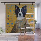 Gustav Klimt Style Dog in a Ceremonial Robe Wall Mural Gallery Image 1