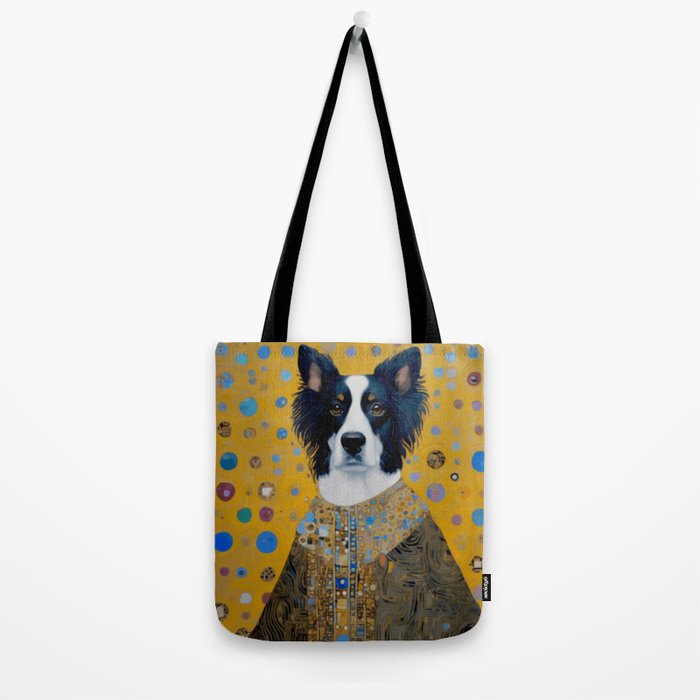 Gustav Klimt Style Dog in a Ceremonial Robe Tote Bag Gallery Image 2